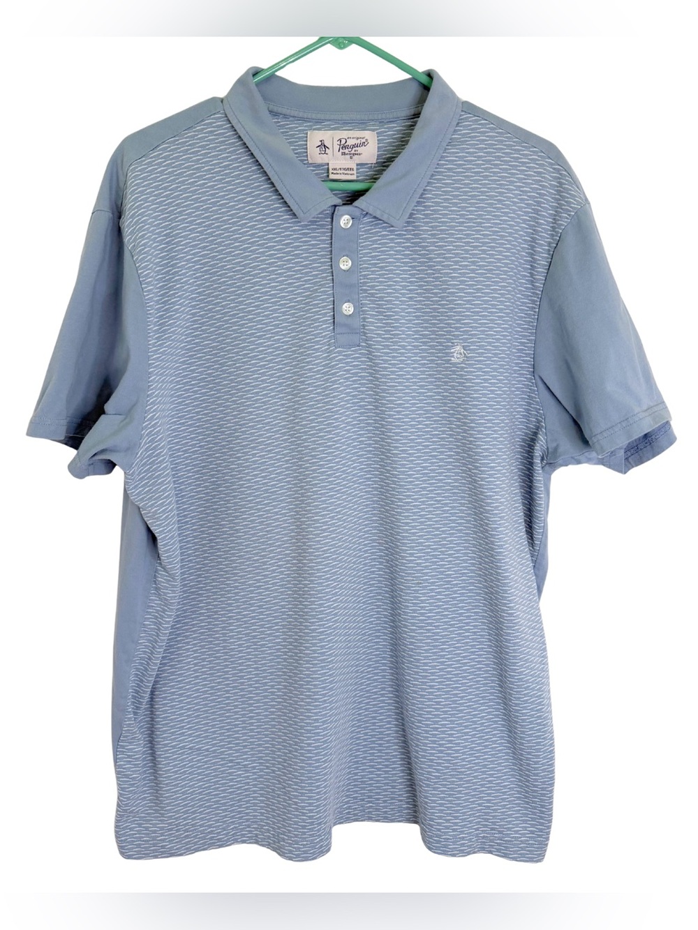 Original Penguin Men's Blue & White Short Sleeve Polo Shirt
